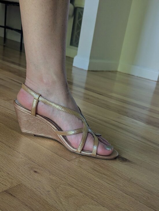 Isola Shoes - Isolá Metallic Gold Strappy Heels – Size 9.5